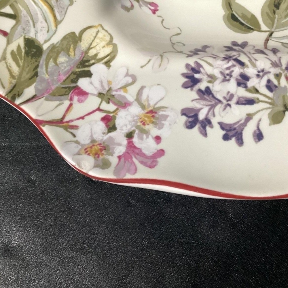 222 FIFTH Gisela 2 Square Dinner Plates All Over Pattern Floral * - Picture 6 of 13